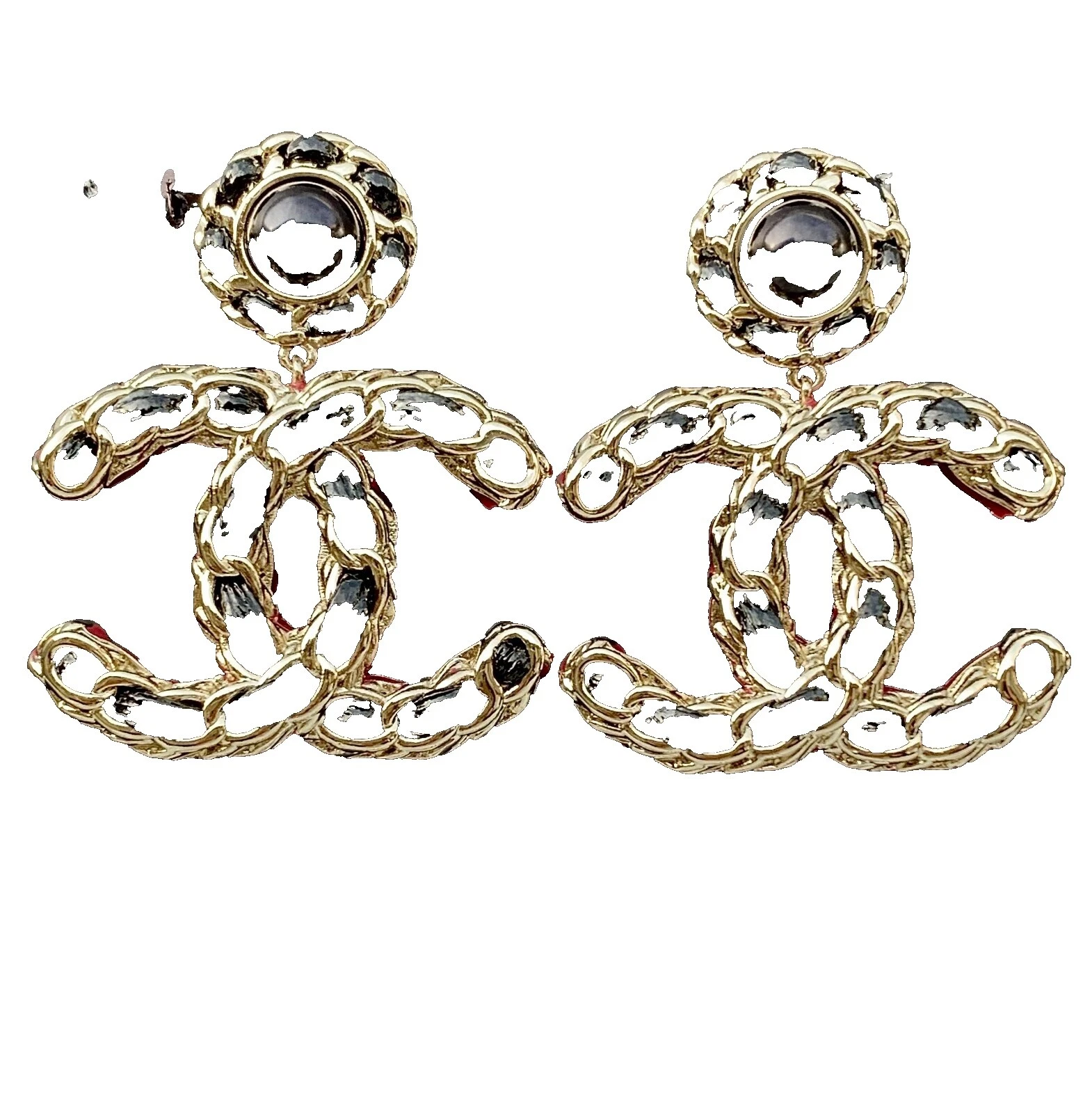 CHANEL Pearl Brass Fashion Earrings