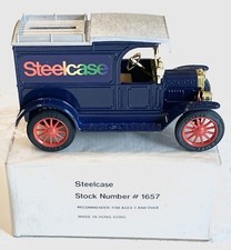 VTG Ertl FORD 1913 Model T Van Coin Bank STEELCASE Advertising 2672 NOS