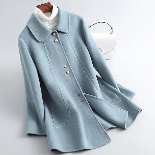 VETEMENTS Cappotto corto double face lana cappotto invernale donna sciolto caldo lana cappotti nuovo