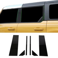 Window B Pillar Post Decor Sticker Trim Cover For Ford Bronco 2021+Black 4 Doors