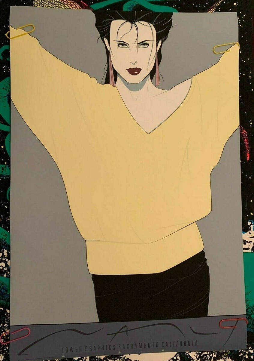 PATRICK NAGEL TOWER GRAPHICS 1986 VINTAGE SEXY WOMAN POSTER