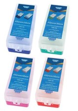 6x Lernbox Karteikasten DIN A8 blau, rot, grün, pink