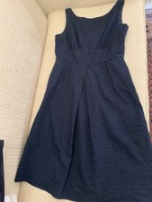 STYLISH J. CREW NAVY BLUE DRESS, LINED, ZIPPER, 100% COTTON-SIZE 8- USED 2 TIMES