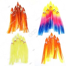 40pcs 4.75" Fishing Squid Skirt Octopus Trolling Hoochie Soft Lure 4-color AAA