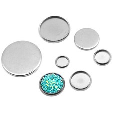 100x 304 Stainless Steel Cabochon Setting Blank Bezel Round Flatback 6 30mm Tray