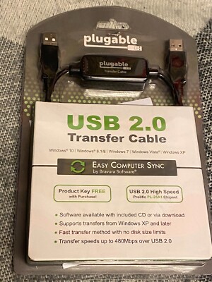 Steckbares USB 2.0 Übertragungskabel Datenübertragung zwischen 2 Windows PC's.