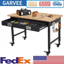 48" Adjustable Workbench Heavy Duty Workstation 2000 LB Load Capacity W/Drawer 