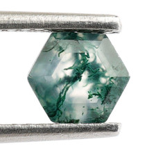Natural Moss Agate Faceted Hexagon 5X5mm Worry Gemstone Birthday Gift 0.70 Ct.