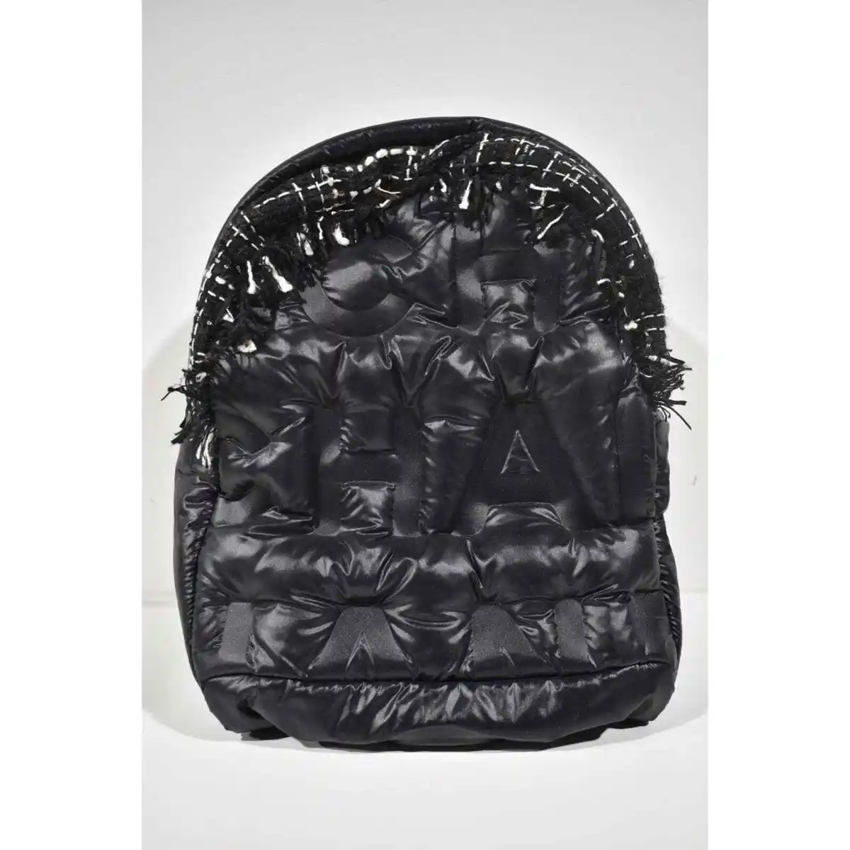 Chanel Black Medium Doudoune Nylon Tweed Coco Neige Cocoon Puffer Backpack  Bag