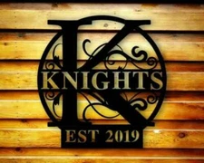 Customized Metal Family Last Name Sign Home Decor Outdoor patio decorative gift