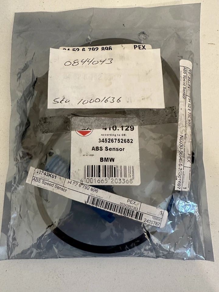 Sensor de velocidad de rueda ABS delantero derecho PEX - 410.129 / 34-52-6-792-896 - para BMW 2001-08 Foto 2 de 2