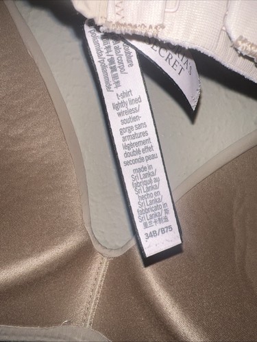 Victoria's Secret 34B Beige Tan Nude T-shirt Lightly Lined No Wire Bra Very Sexy - Picture 7 of 8