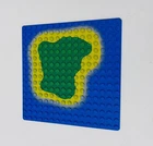 LEGO Vintage Raised Baseplate Island Blue Sea Green Yellow Authentic LEGO Base