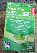 Rite Aid Nicotine Gum Sealed Coated Cool Mint 4mg 100 Pieces Sealed Exp: 12/2026