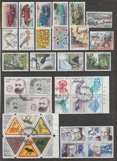 SWEDEN : Stamp Collection Lot 14 Stock Pages All Used / Postally Cancelled.