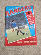 Rangers v Fortuna Düsseldorf - Cup Winners Cup 1R 1L - 19th September 1979