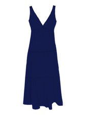 TAYLOR Womens Sleeveless V Neck Midi Fit + Flare Dress