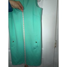 Gap Womens Turquoise V-Neck Sleeveless Shift Dress with Pockets
