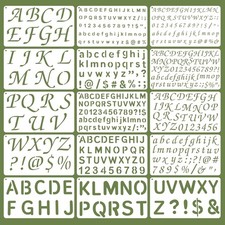 1/2, 3/4, 1, 2 in Small Letter Stencils, 15 Pack Letter and Number Stencils, Reu