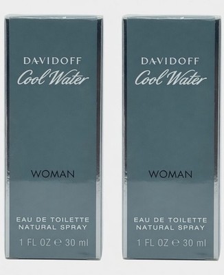 Davidoff Cool Water Woman EDT Spray 1.7oz 50ml x2 Perfume Set