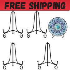 4 Pack 6 Inch Metal Display Stand Easel Plate Photo Holder for Picture Frames