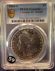1884-S Morgan Silver Dollar $1 PCGS AU w/ Gold Shield-Detail Graded 12/2025 #59