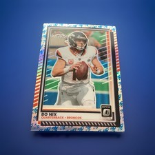 2025 Panini Donruss Optic Bo Nix #31 Rocket Emoji Blue Denver Broncos