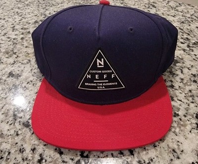 Neff Hat Cap Snapback Skate Surf Blue Red Braving The Elements