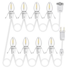 HUAZHQING 1Pack Christmas Village Lights 8 Bulbs Outlet 14.7FT Cord Warm White