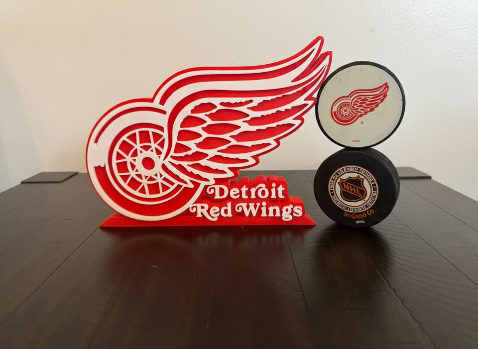 Detroit Red Wings 3D Sign -- Man Cave Shelf Desk Display NHL Hockey - Image 4 of 4