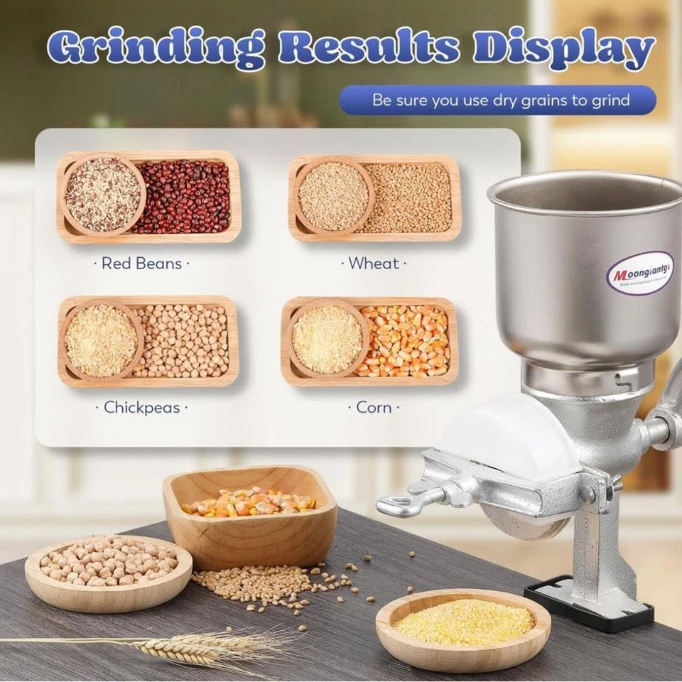 Moongiantgo Getreidemühle Manuelle mit 13cm Zoll großer Trichter & 4cm - Bild 3 von 4