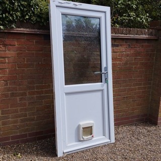 exterior external Upvc double Glazed Single door in frame