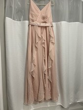 WHITE by Vera Wang Blush Pink Chiffon Sleeveless Bridesmaid Dress Size 12