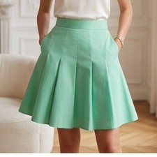 Lauren Ralph Lauren 16 Silk Pleated Midi Skirt Cypress Green NWT