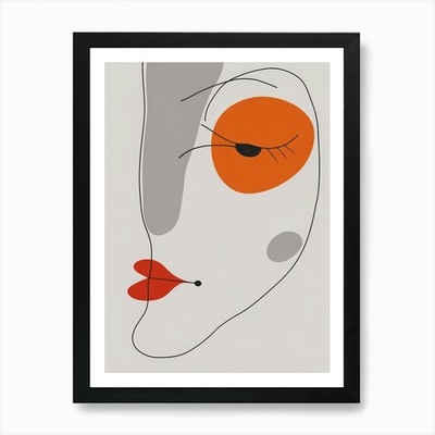 Abstraktes Portrait einer Frau 109 Ar gerahmtes Wandbild Poster Leinwanddruck Bild
