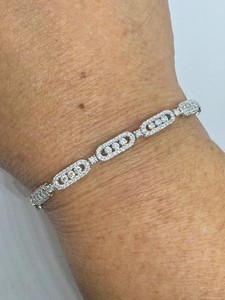 Authentic 8TCW Round Cut Lab Created Diamond Women's Tennis Bracelet 14K White Gold Plated