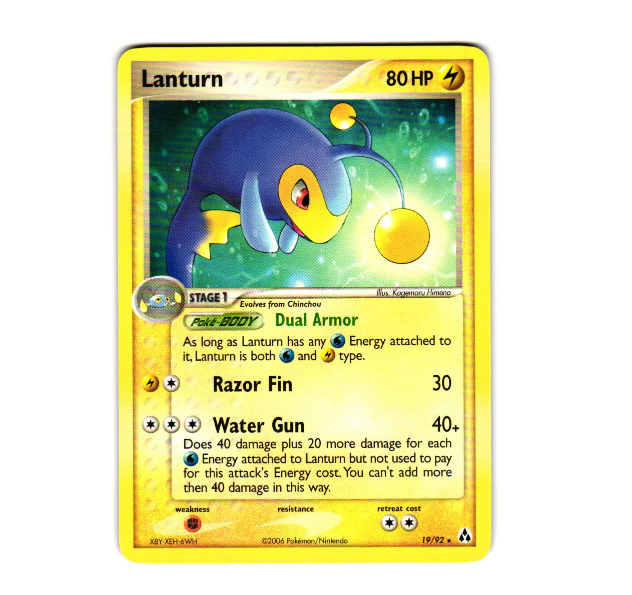Pokemon Lanturn 19/92 Legend Maker Rare NM