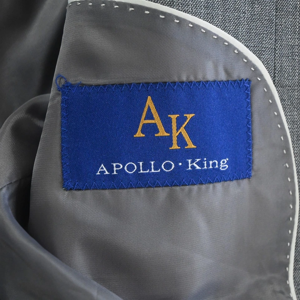 Apollo King 42L 34x34 Gris Piel de Tiburón Hombres Chaqueta Pantalones Traje Foto 4 de 4