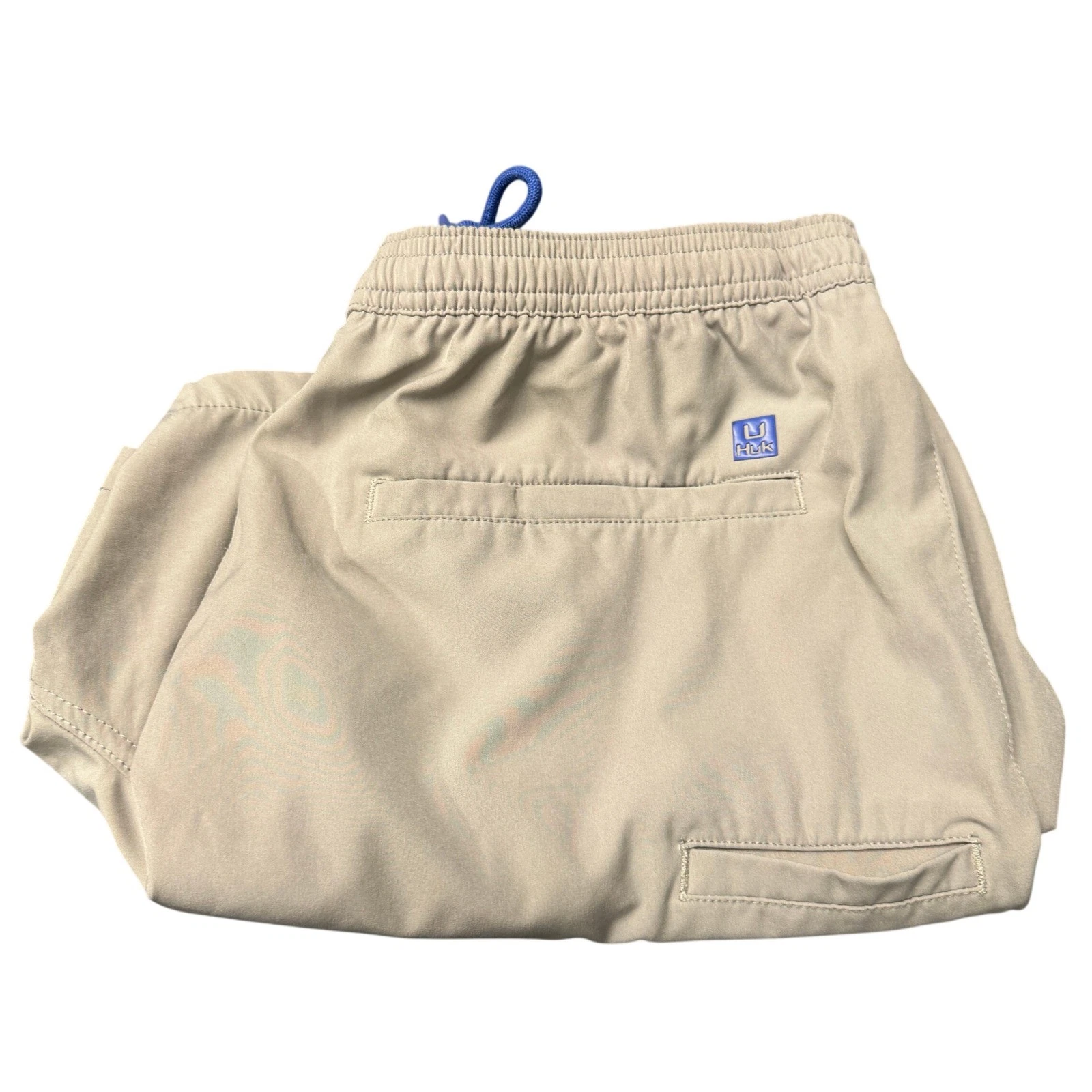 Huk Performance Fishing Shorts Mens Large Mesh Lined Gray Board Shorts Coastal