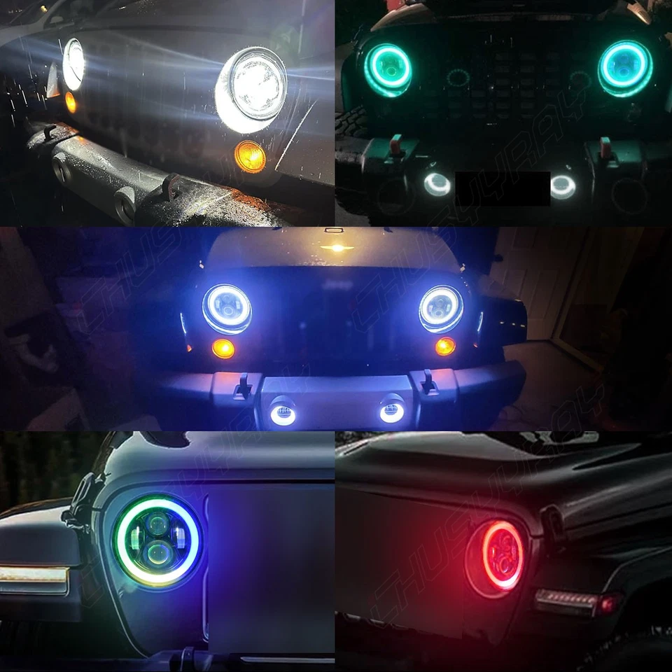 Par de faros LED redondos de 7 pulgadas para Alfa Romeo Spider 1988-1994 Plymouth Foto 3 de 4