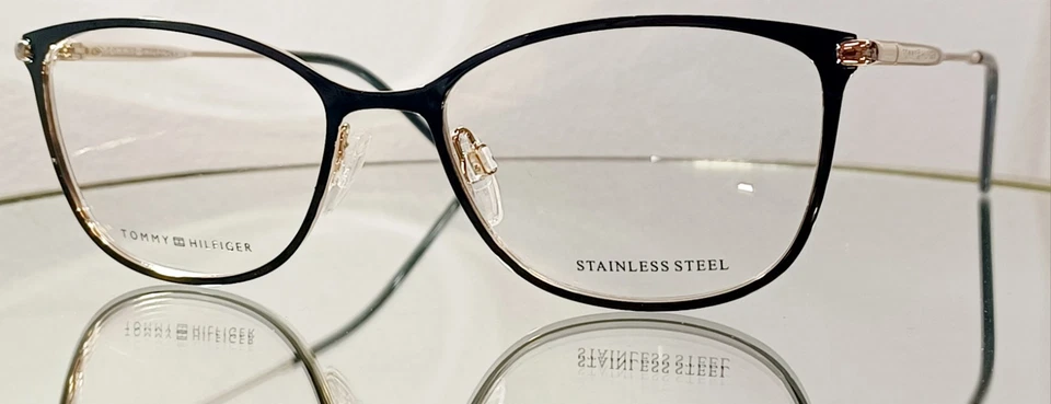 Originale TOMMY HILFIGER TH 1637 2M2 Eyeglasses BLACK/GOLD New Metal 53-17-140 - Image 3 of 4