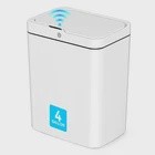 Bote de basura automático de baño de 4 galones con tapa, bote de horquilla con sensor de movimiento sin contacto