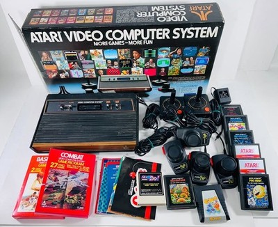 Atari 2600 Console Bundle w/ 11 Games, Box, Paddles, Joysticks, Power Adapter