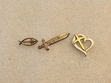 Jesus Christ Lapel Pin Lot Christian Catholic Church Faith God Religion Sword