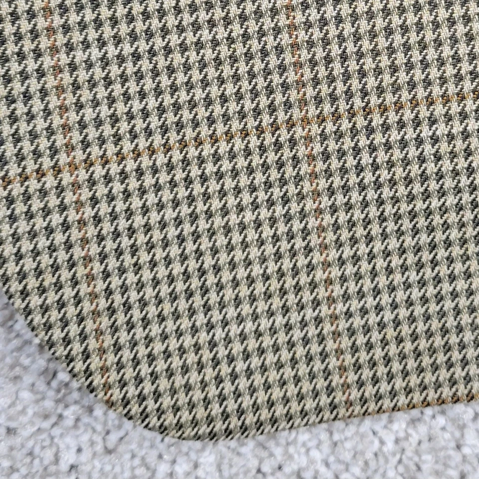VTG Chaps Ralph Lauren Silk Wool Blazer Mens 42S Green Houndstooth Pane Jacket - Image 2 of 4