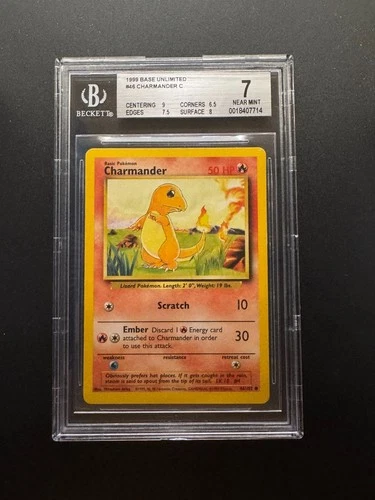 Charmander Near Mint BGS 7 1999 Base Unlimited