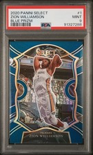 2020 PANINI SELECT BLUE PRIZM #1 ZION WILLIAMSON PSA 9