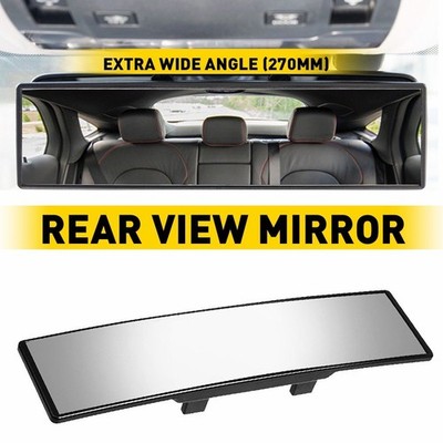 Car Universal 270MM Rear View Wide Angle Convex Clear Rearview Mirror Click On