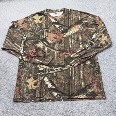 Mossy Oak Mens Size 2XL Break-Up Infinity Camo Brown Tree Leaf L/S T-Shirt 93846