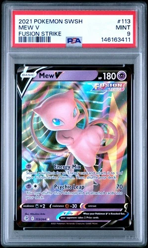 2021 POKEMON SWORD & SHIELD FUSION STRIKE #113 MEW V PSA 9